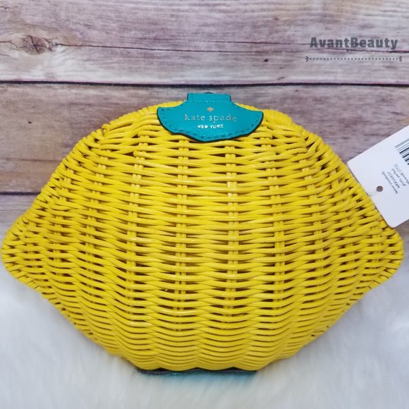 Kate Spade Lemon Zest Wicker Crossbody Yellow New - Picture 4 of 12